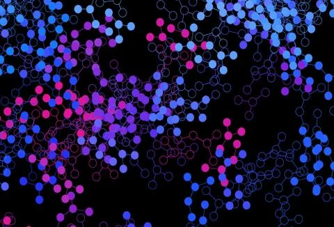 Dark Pink, Blue vector texture with artificial intelligence concept. Illustrazione stock