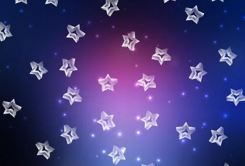 Dark Pink, Blue vector texture with beautiful stars. Stock Illustration