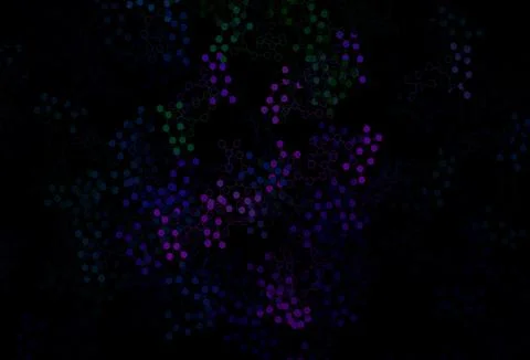 Dark Pink, Green vector backdrop with artificial intelligence data. Illustrazione stock