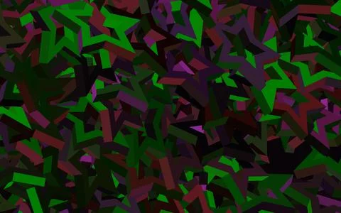 Dark Pink, Green vector backdrop with lines, triangles. Illustrazione stock