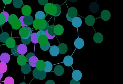 Dark Pink, Green vector backdrop with artificial intelligence data. Illustrazione stock