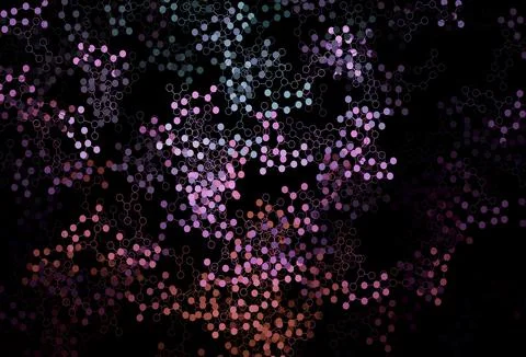 Dark Pink, Green vector background with forms of artificial intelligence. Illustrazione stock