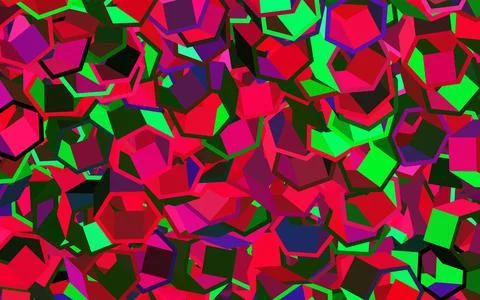 Dark Pink, Green vector background with set of hexagons. 스톡 일러스트