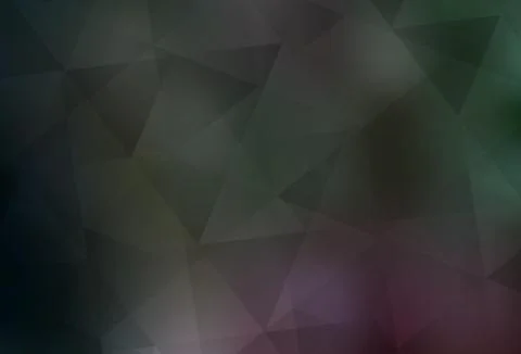 Dark Pink, Green vector gradient triangles pattern. Stock Illustration