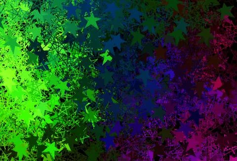 Dark Pink, Green vector pattern with christmas snowflakes, stars. Illustrazione stock