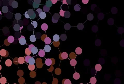 Dark Pink, Green vector pattern with artificial intelligence network. Illustrazione stock