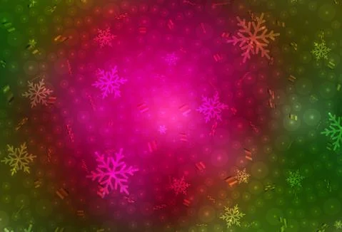 Dark Pink, Green vector pattern in Christmas style. Illustrazione stock