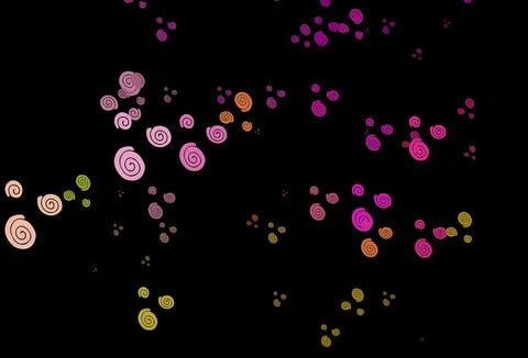 Dark Pink, Green vector pattern with curved circles. イラスト素材