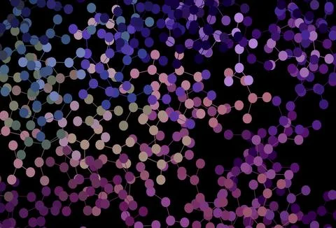 Dark Pink, Green vector pattern with artificial intelligence network. 库存插图