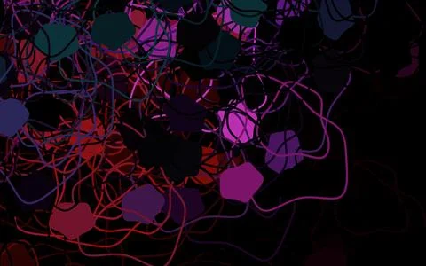 Dark Pink, Green vector pattern with random forms. Illustrazione stock
