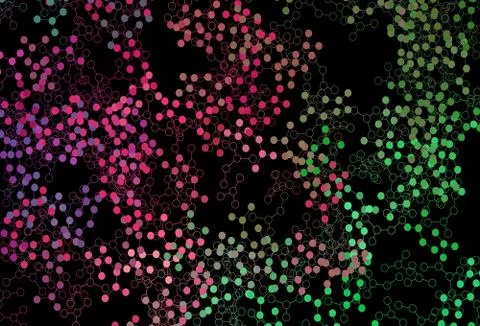 Dark Pink, Green vector texture with artificial intelligence concept. Stock Illustration