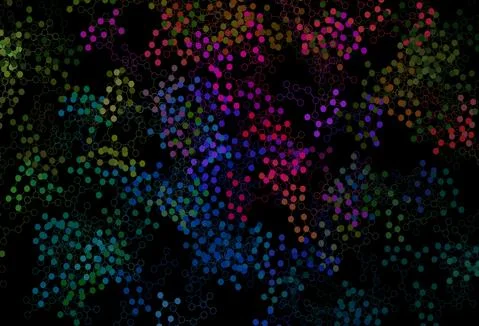 Dark Pink, Green vector texture with artificial intelligence concept. Stock Illustration