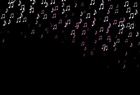 Dark Pink, Green vector texture with musical notes. Illustrazione stock