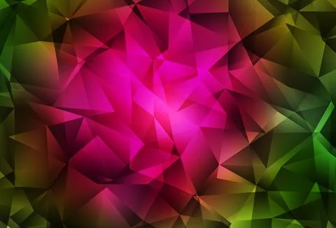 Dark Pink, Green vector triangle mosaic background. Stock Illustration