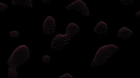 Dark pink randomly jumping shapes of small dots, seamless loop. Design. Purple Stock Illustration