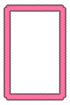 Dark Pink Rectangle Frame Vector Illustration Decorative Wavy Border Rounde.. Stock Illustration