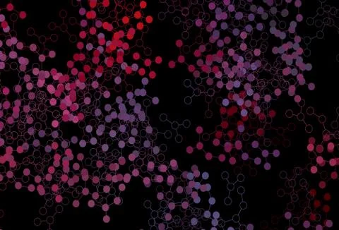 Dark Pink, Red vector background with forms of artificial intelligence. Stock Illustration