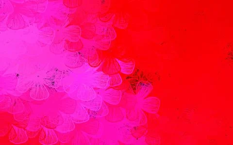 Dark Pink, Red vector doodle pattern with trees, branches. Stock Illustration
