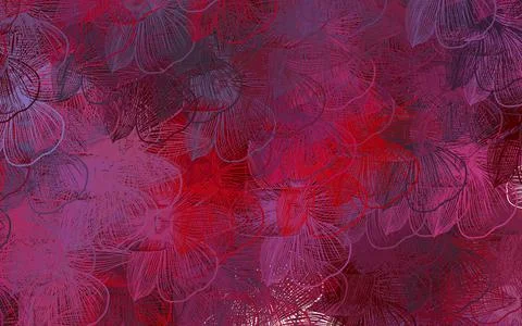 Dark Pink, Red vector doodle pattern with flowers. 스톡 일러스트