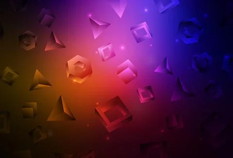 Dark Pink, Red vector pattern with polygonal style with cubes. Stock Illustration