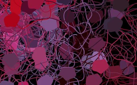 Dark Pink, Red vector pattern with random forms. Illustrazione stock