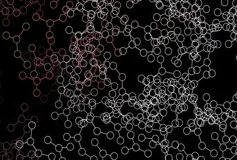 Dark Pink, Red vector texture with artificial intelligence concept. Illustrazione stock