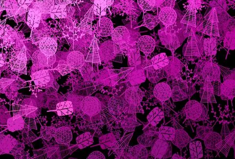 Dark Pink vector abstract backdrop with trees, branches. Stock Illustration