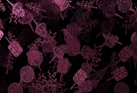 Dark Pink vector abstract backdrop with trees, branches. Stock Illustration