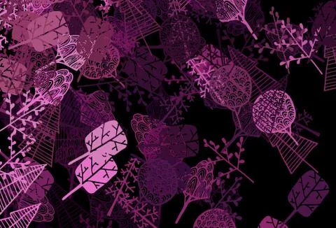 Dark Pink vector abstract pattern with trees, branches. Illustrazione stock