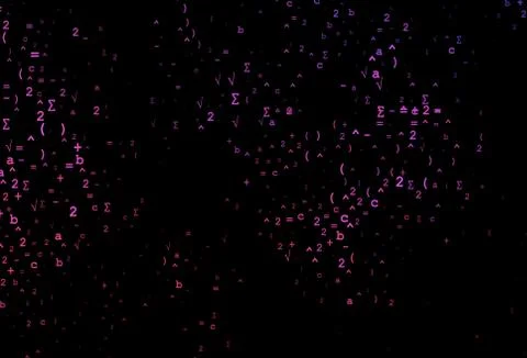 Dark Pink vector backdrop with algebra elements. Stockillustratie