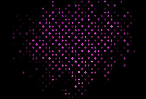 Dark Pink vector background with cards signs. Illustration
