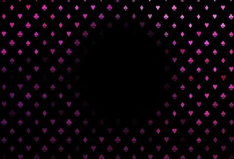 Dark pink vector background with cards signs. Stock-Illustration