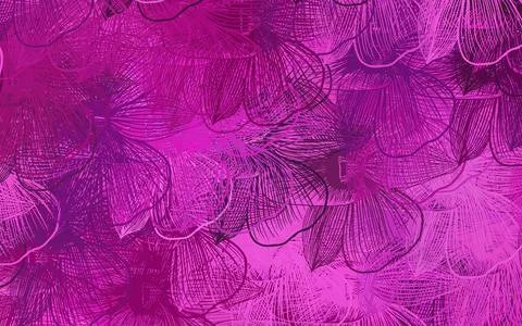 Dark Pink vector doodle pattern with flowers. Illustrazione stock