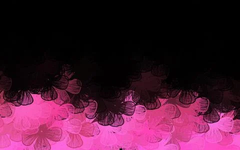 Dark Pink vector elegant pattern with trees, branches. Stock Illustration