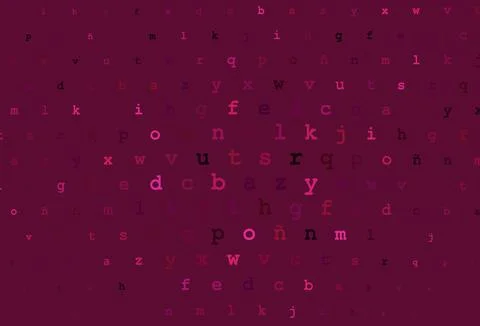 Dark pink vector pattern with ABC symbols. Stock Illustration