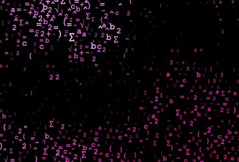 Dark Pink vector pattern with arithmetic signs. Stock Illustration