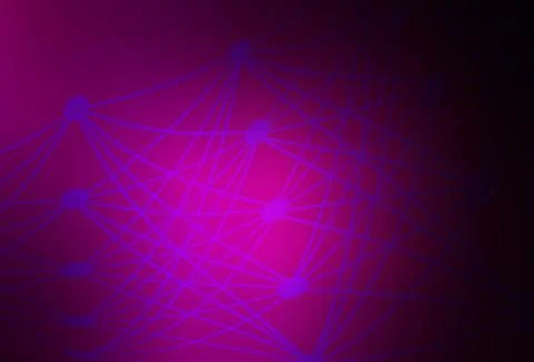 Dark Pink vector pattern with artificial intelligence network. Illustrazione stock