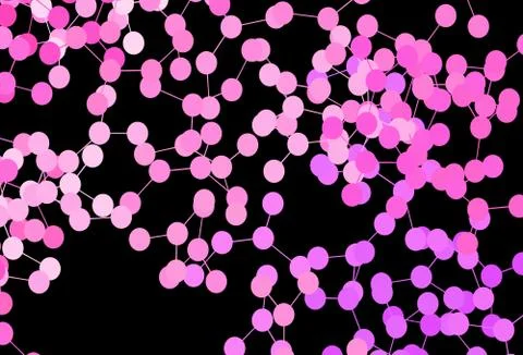Dark Pink vector pattern with artificial intelligence network. Stock Illustration
