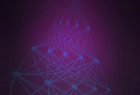 Dark Pink vector pattern with artificial intelligence network. イラスト素材