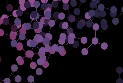 Dark Pink vector pattern with artificial intelligence network. Illustrazione stock