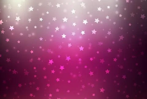 Dark Pink vector pattern with christmas snowflakes, stars. Stock Illustration