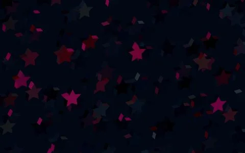 Dark Pink vector pattern with christmas stars. 스톡 일러스트