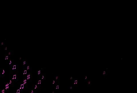 Dark Pink vector pattern with music elements. Illustrazione stock