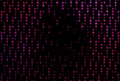 Dark Pink vector pattern with symbol of cards. Illustrazione stock