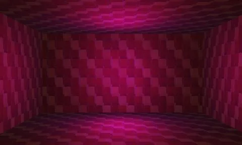 Dark pink wall padded empty room with copy space mental hospital Illustrazione stock