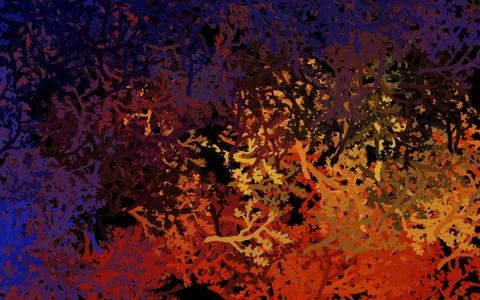 Dark Pink, Yellow vector abstract pattern with trees, branches. イラスト素材