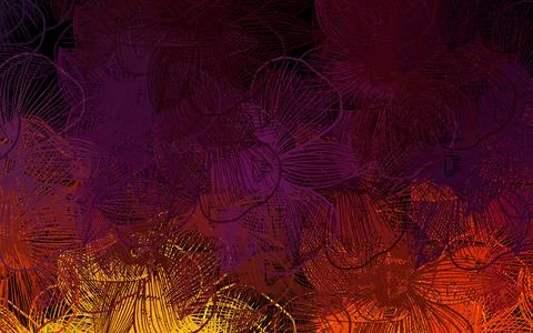 Dark Pink, Yellow vector abstract pattern with flowers. Illustrazione stock