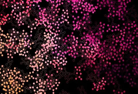 Dark Pink, Yellow vector backdrop with artificial intelligence data. Stock Illustration