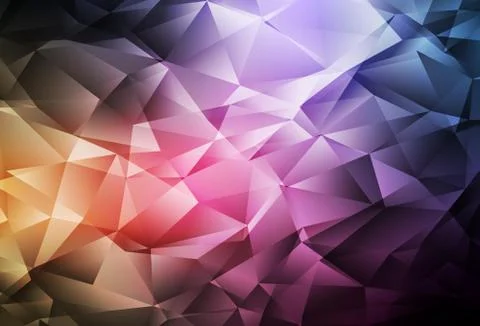 Dark Pink, Yellow vector gradient triangles pattern. Stock Illustration