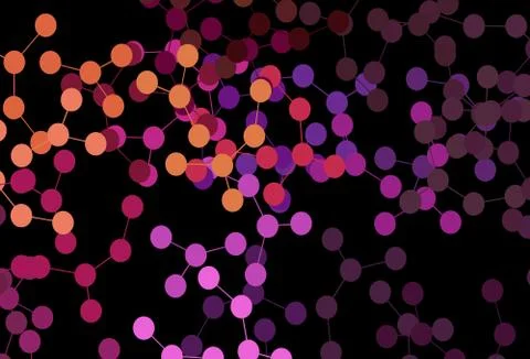 Dark Pink, Yellow vector pattern with artificial intelligence network. Stock Illustration